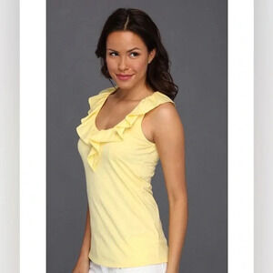 Lilly Pulitzer | Nadel Sunglow Ruffled Pima Cotton Tank Top - Size XS